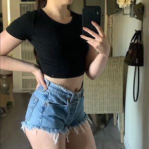 Black Cotton Crop Top ⚡️